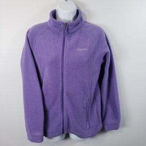Columbia Youth Girl's Full Zip Fleece Jacket Size XL 18-20 Purple  Pockets / R47